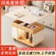奶油风茶几可移动边几o升降可折叠沙发边柜实木茶几客厅家用小茶