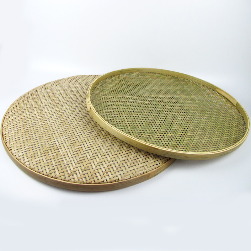 竹编有孔簸箕米筛子圆形细孔手工农家用无K孔竹匾晾晒干货装饰托,特色手工艺,竹编/竹雕,淘宝优惠券,粉丝福利购,淘宝优惠卷