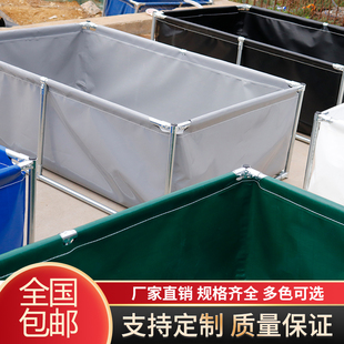帆布鱼池户外养殖特厚刀刮布蓄水池防水防晒N家用游泳池加固带支