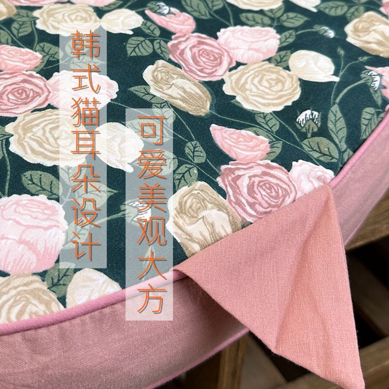 纯棉小碎b花猫耳朵全荞麦枕芯成人学生午休可拆卸颈椎月牙枕头枕