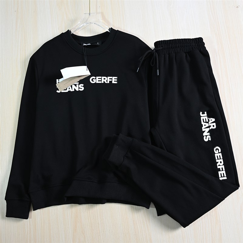 男装好货25f1/9  美系K尔 春季圈棉圆领卫衣松紧腰针织卫裤套装