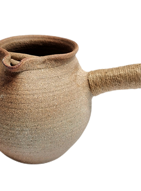 云南粗陶烤茶罐土陶全手工茶具z侧把公道杯复古柴烧煮茶器茶海茶