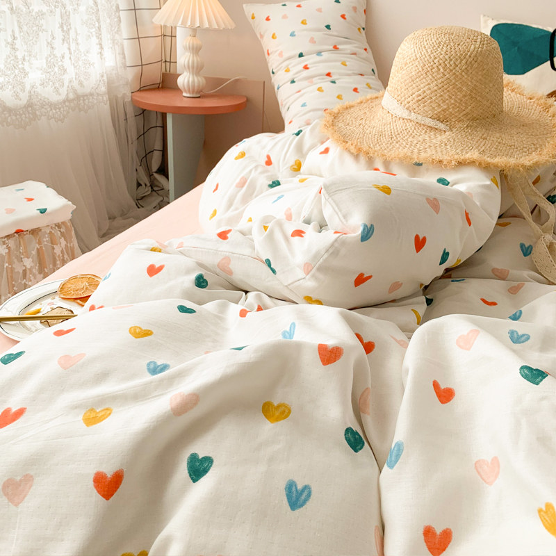 婴儿级裸b睡韩式白色小碎花纯棉双层纱床单透气柔软全棉床笠可订,床上用品,床单,淘宝优惠券,粉丝福利购,淘宝优惠卷