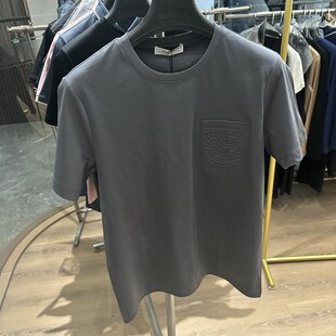 夏季 8d0支液氨丝光匹马棉 新款 男士 T恤 高端纯色圆领短袖 轻奢