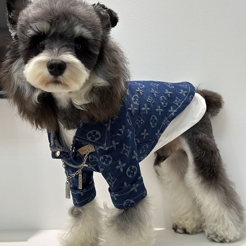狗狗衣服春夏宠物老花牛仔衬衫潮流D猫咪夏中小型犬泰迪比熊雪纳