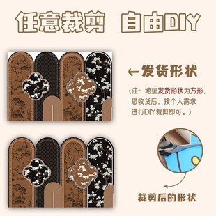 中古风入户门地垫进门o口防滑pvc可擦洗皮革脚垫门垫家用玄关地毯