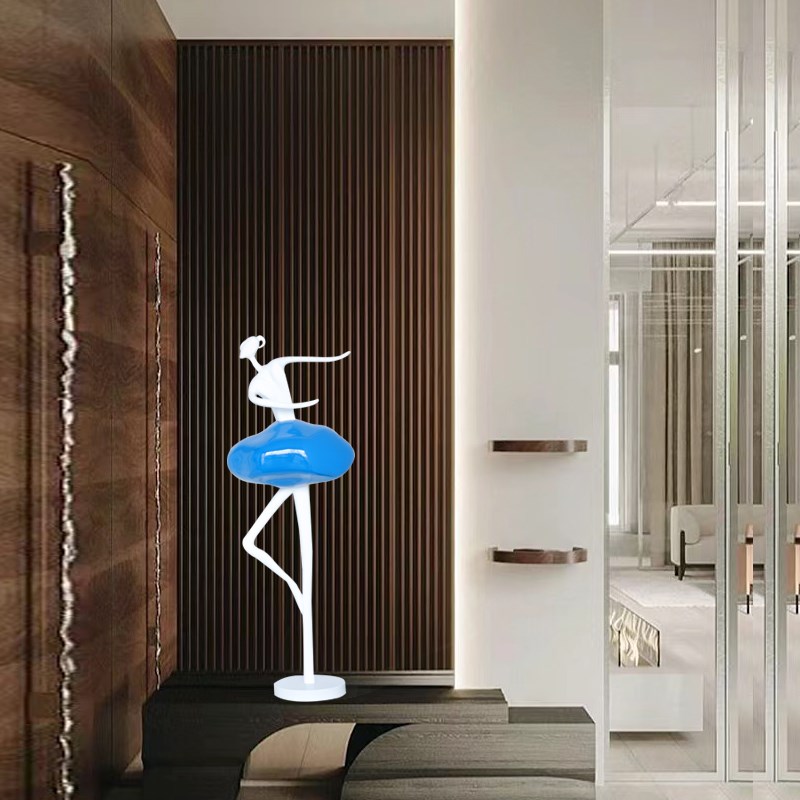 轻奢玄关芭蕾舞人艺术壁龛大摆件客厅入户轻奢抽象U落地雕塑装饰