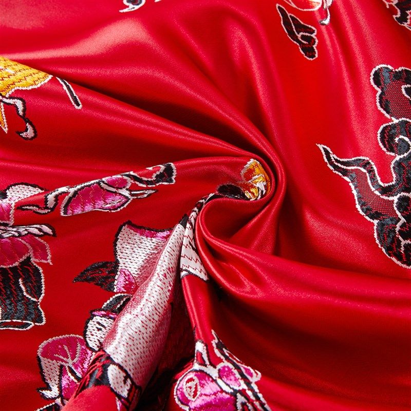 婚庆杭州a丝绸织锦缎软缎结婚被套 绸锻龙凤百子被面七彩缎子被罩,床上用品,被套,淘宝优惠券,粉丝福利购,淘宝优惠卷