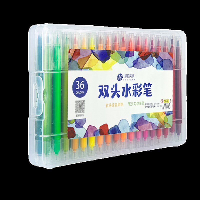 软头12/34/3m6色水彩笔可定制双头可洗学生宝宝儿童水洗机构