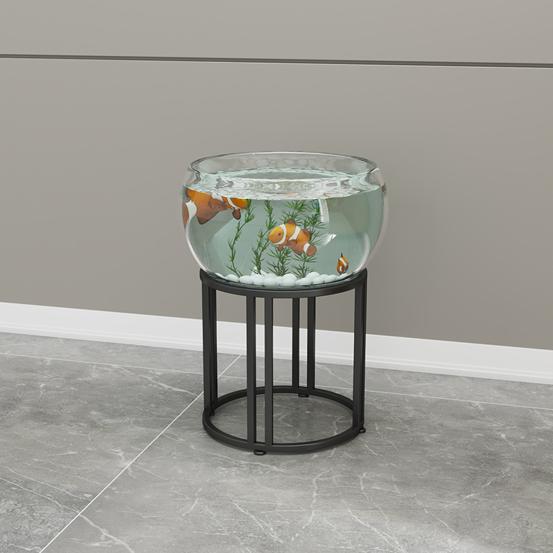 客厅落地式圆形鱼缸架 简约置A物架子 大号花架底座 可定做尺寸