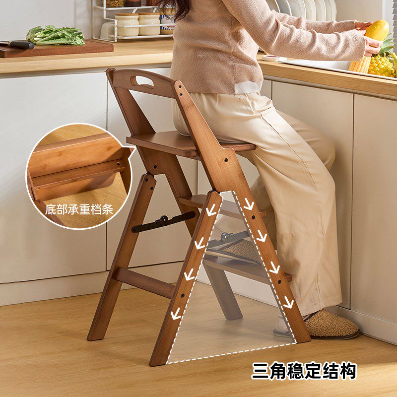 家用多功能折叠梯凳便携式登高梯子阶梯花M架厨房高脚凳带靠背椅,住宅家具,梯凳,淘宝优惠券,粉丝福利购,淘宝优惠卷