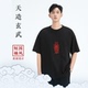 夏季 纯棉男款 T恤宽松版 自在仙天造玄武 短袖 国风刺绣道家文化