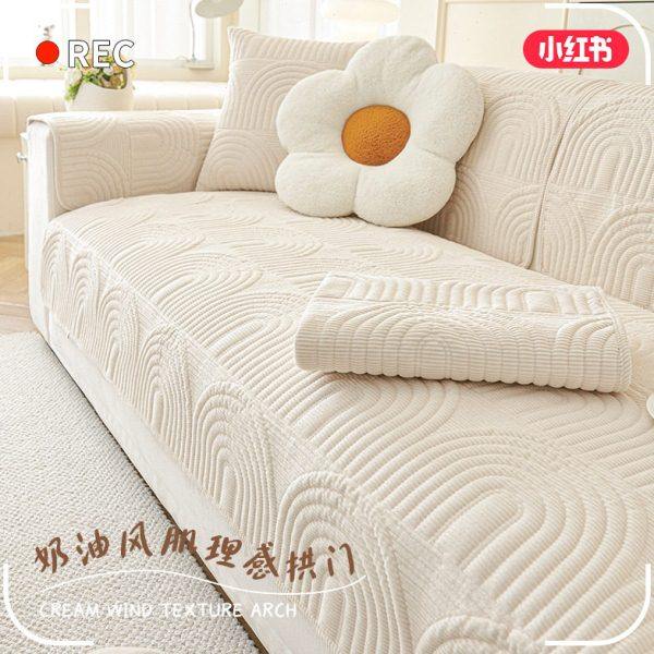 奶油风灯芯绒沙发垫新款2024四季通用坐垫子防滑皮沙发套罩盖布巾,居家布艺,沙发垫,淘宝优惠券,粉丝福利购,淘宝优惠卷