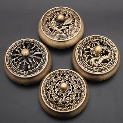 小号平底仿古拉丝铜香炉家用室内檀香炉禅意茶道盘香熏香炉加logo,家居饰品,香薰炉,淘宝优惠券,粉丝福利购,淘宝优惠卷