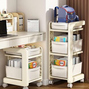 书包置物架可移动小推车落地多层放桌下书本收纳神器家用桌边书架