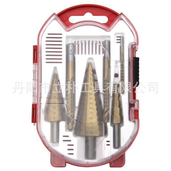 4pc塔钻中心冲开孔塑盒装组套三角柄直槽6pc阶梯钻锯钻打孔工具,五金/工具,扩孔钻,淘宝优惠券,粉丝福利购,淘宝优惠卷