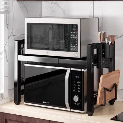 厨房微波炉架置物架多层多功能烤箱台面收纳架子家用双层伸缩架子,厨房/烹饪用具,微波炉置物架,淘宝优惠券,粉丝福利购,淘宝优惠卷