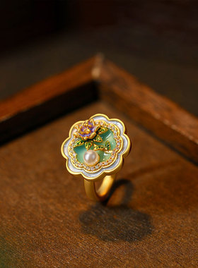 中古vintage莫奈花园小众戒指