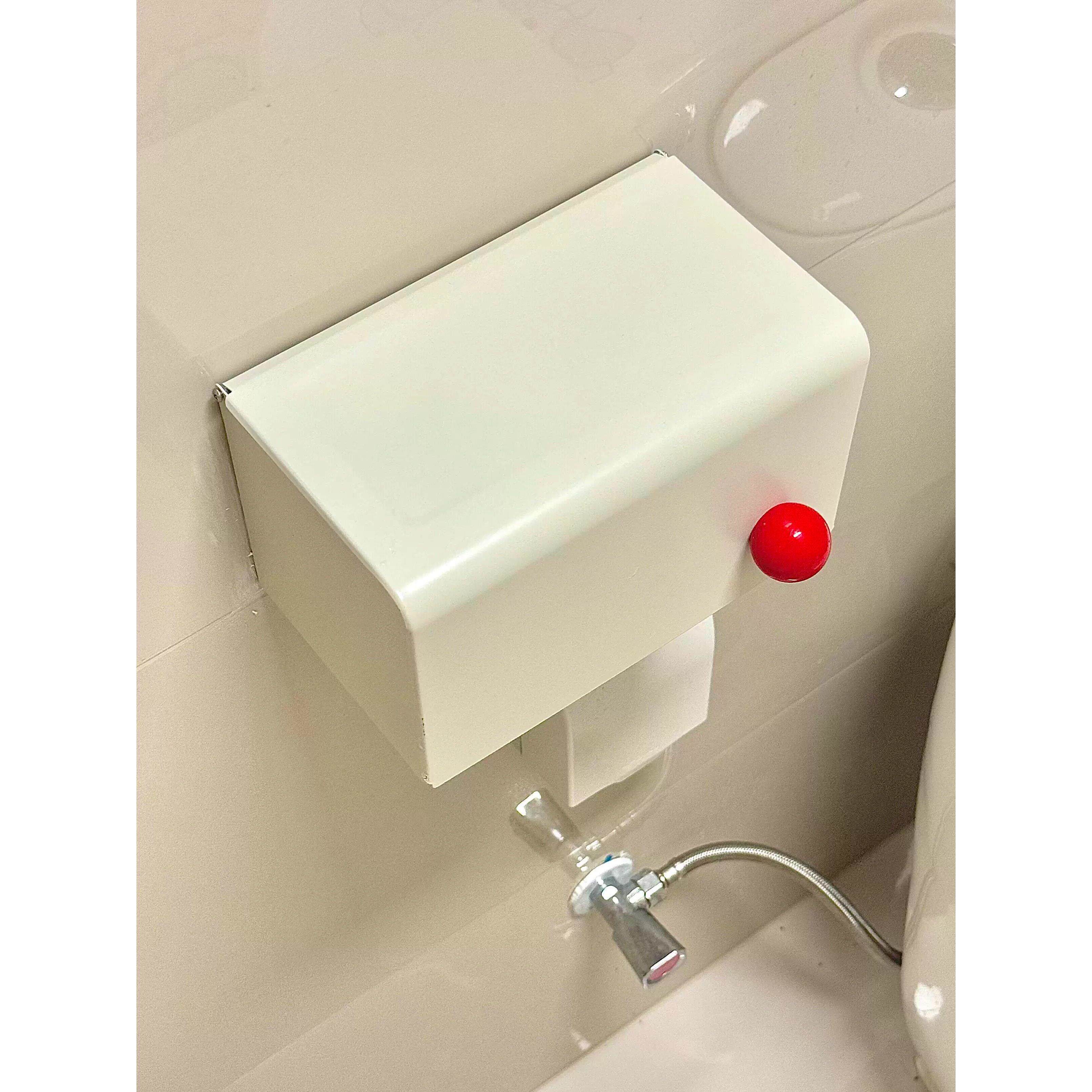 卫生间纸巾收纳盒厕所马桶旁侧卷抽纸盒防水家用壁挂免打孔奶油风