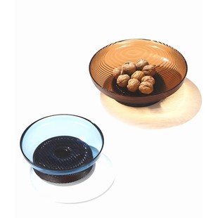 现代轻奢拼色果盘家用水果盘玻璃客厅桌面茶几零食糖果盘高脚托盘