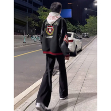 lhak国潮牌徽章植绒刺绣棒球服男夹克外套秋冬设计感小众上衣ins