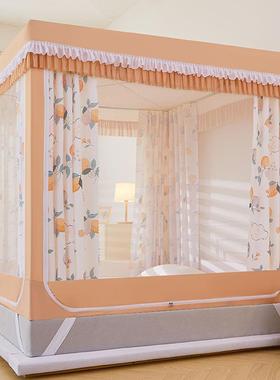 一体式双包人床遮蚊帐防家用单幔双层床帘封光闭蒙古IES类摔包邮