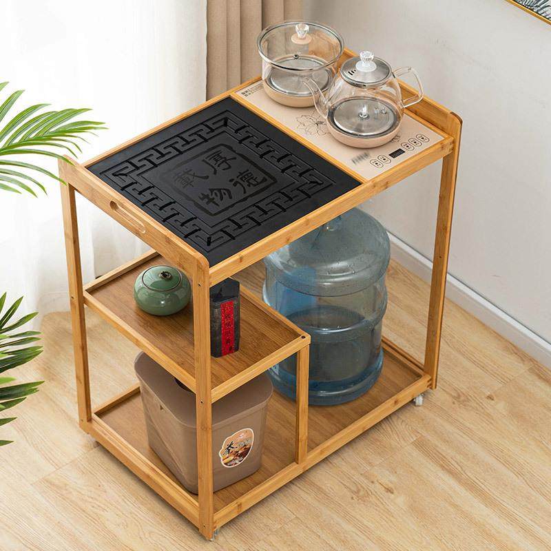 移动家用茶桌茶VLE台厅小茶几桌实木客茶烧水壶茶喝一体泡边几茶