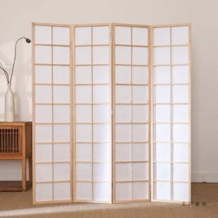 日式 实木屏风隔断屏简约现F5M7697T代客景厅卧室茶室播办公室直背