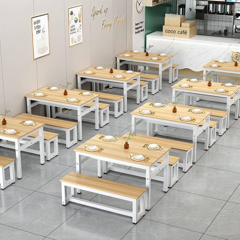 桌椅组合小吃面馆方早餐饮餐饭店商用桌子餐长形食堂经济型h6RD8j