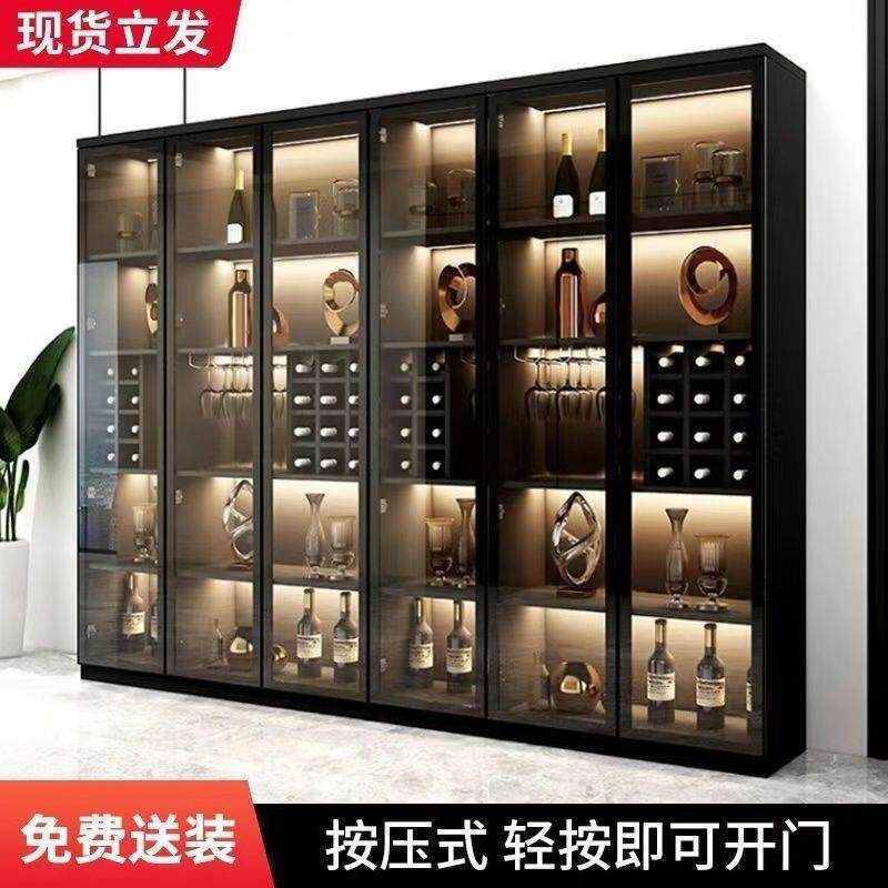 柜靠墙客厅带水玻璃门物柜DFT子家储用餐边柜轻奢酒高档展示柜茶