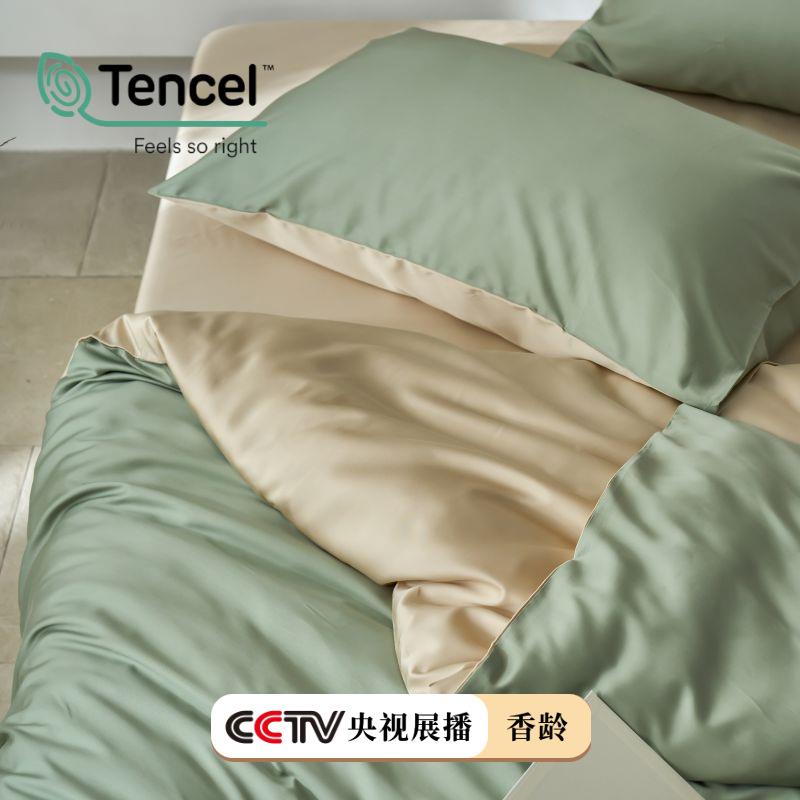 JFW93u4x类0支兰精天丝四件套肤夏季裸睡长绒棉床单A床笠款亲冰8