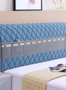 保简约加厚罩软包床包头款AL101957简单护套全木双新花