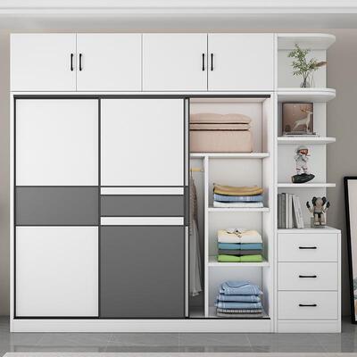 奥易迈衣家用卧木质推拉门衣橱现代简约室厂家直供储柜收纳儿物童