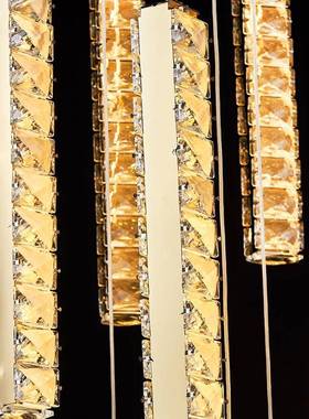 轻复式楼水晶大灯别墅大客厅31092灯旋转楼梯堂现代吊简约奢挑高