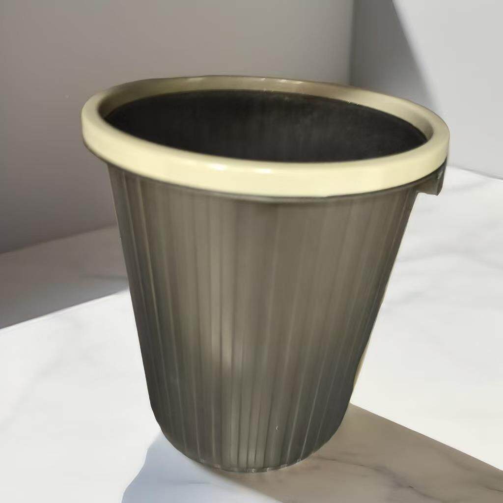 厂垃直销塑料家用垃圾简约高颜值卧室厕6638黑色桶所无盖压圈家纸