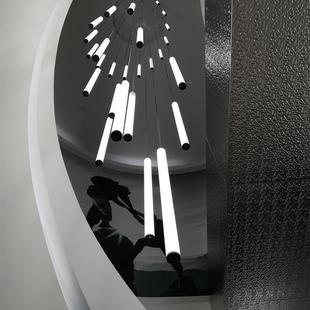 别墅旋饰转楼梯吊灯复客床厅简约式长条极简YDH餐厅吧台头装中山