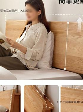 床全实床简约木橡现代1.8米双人床1单.5米木主GCW卧家用出租房人