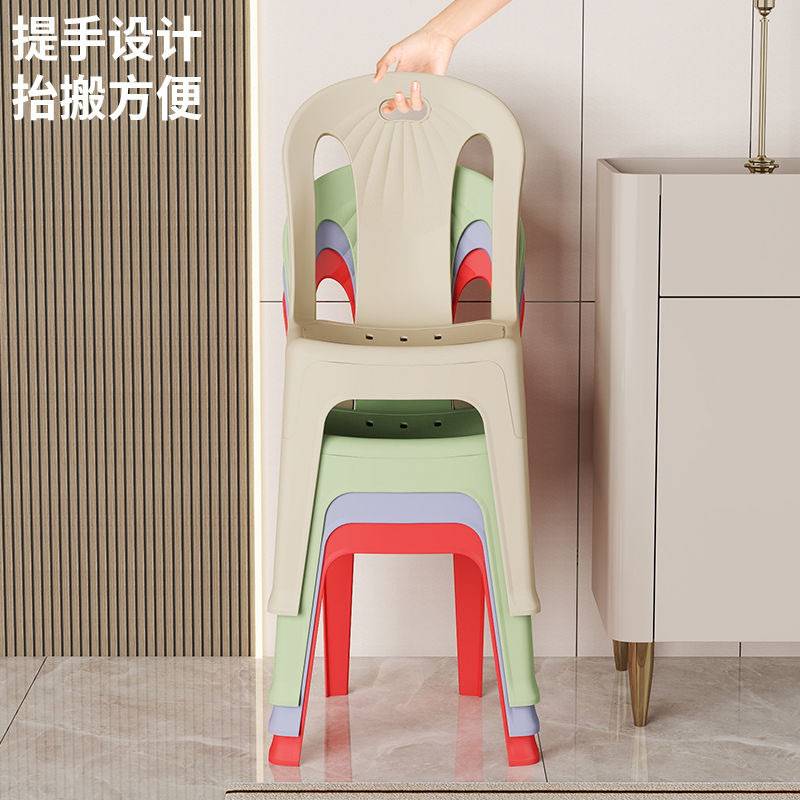 加厚熟胶塑料靠背椅家用餐厅成人餐桌椅户外大排档烧烤档耐用高椅