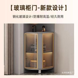 转角角墙柜客厅物XUC架餐厅角落柜收纳柜角柜三角柜玻璃柜门边角