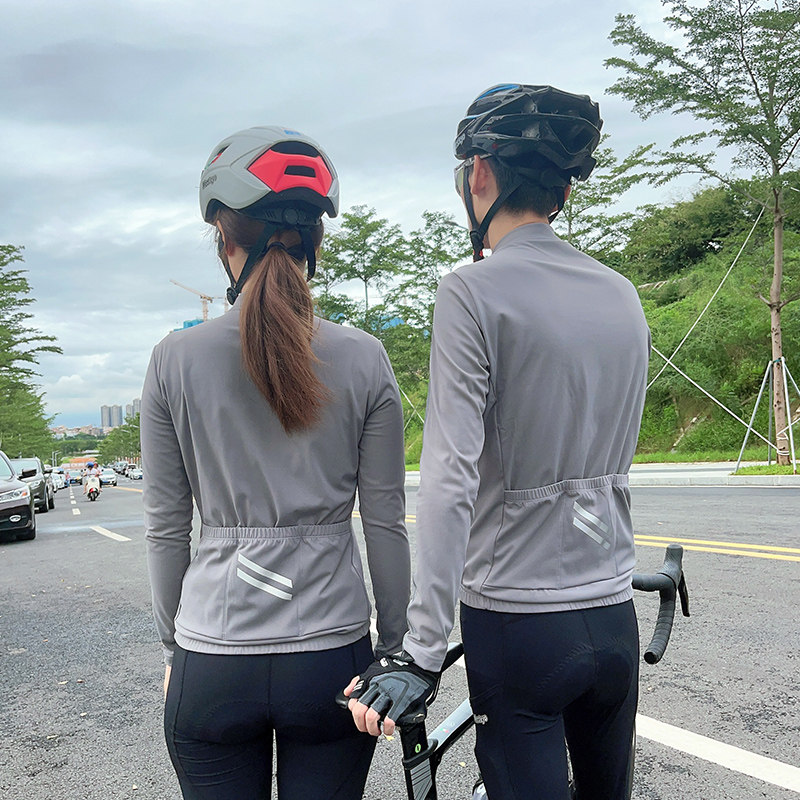 秋冬抓绒骑行服男公路车山地自行车服上衣山地车骑行服女绒衣保暖