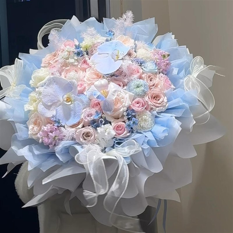 永生花520混搭玫瑰花束送女朋友闺蜜彷真香皂花束高级感生日礼物