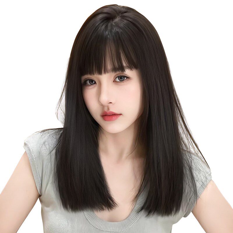 假发全头套女黑长直假发女中长发夏天薄款自然全头套式仿全真人发
