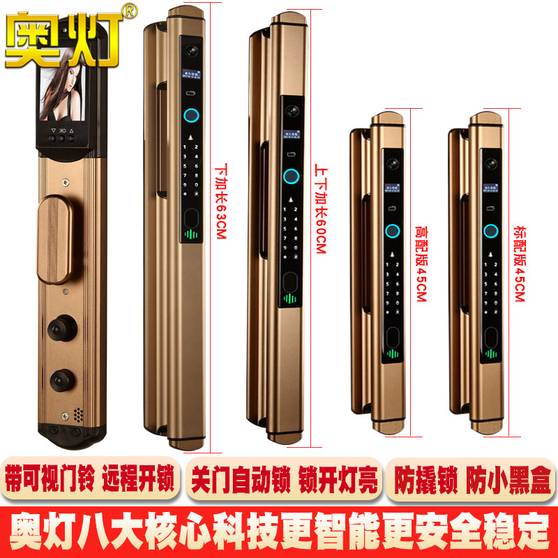 别墅对开双开门电子密码锁一握开锁远程可视感应全自动智能指纹锁