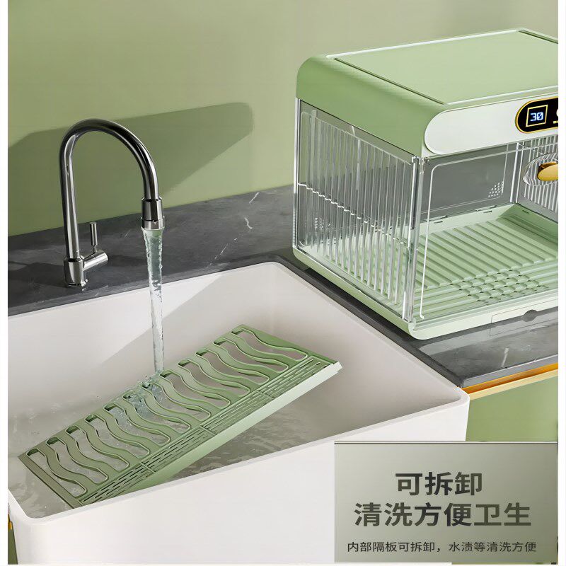 桌面沥水柜防尘水杯咖啡玻璃杯置物架茶杯架茶具紫外线消毒收纳盒