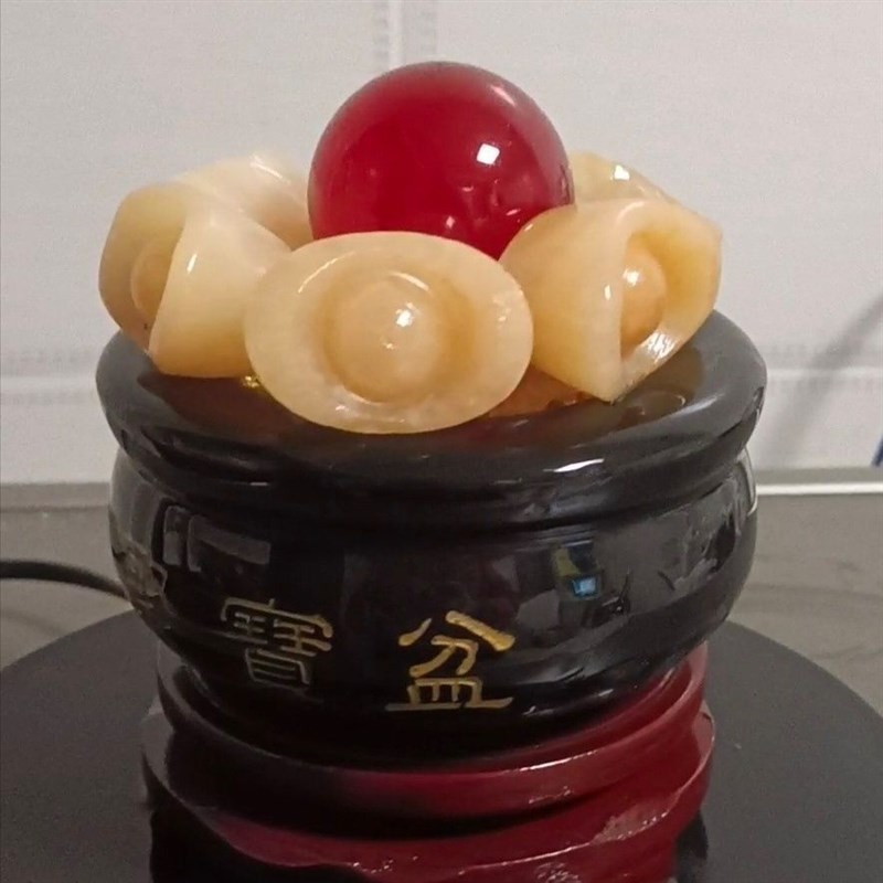 天然黑曜石聚宝盆黑墨玉聚宝盆风水招财摆件客厅玄关财位装饰摆饰