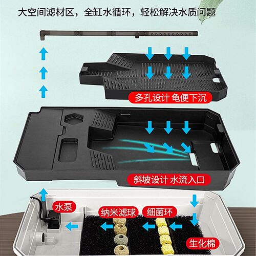 乌龟缸专用家用养龟生态饲养龟箱别墅屋大型鱼缸小盆带晒台巴西盒
