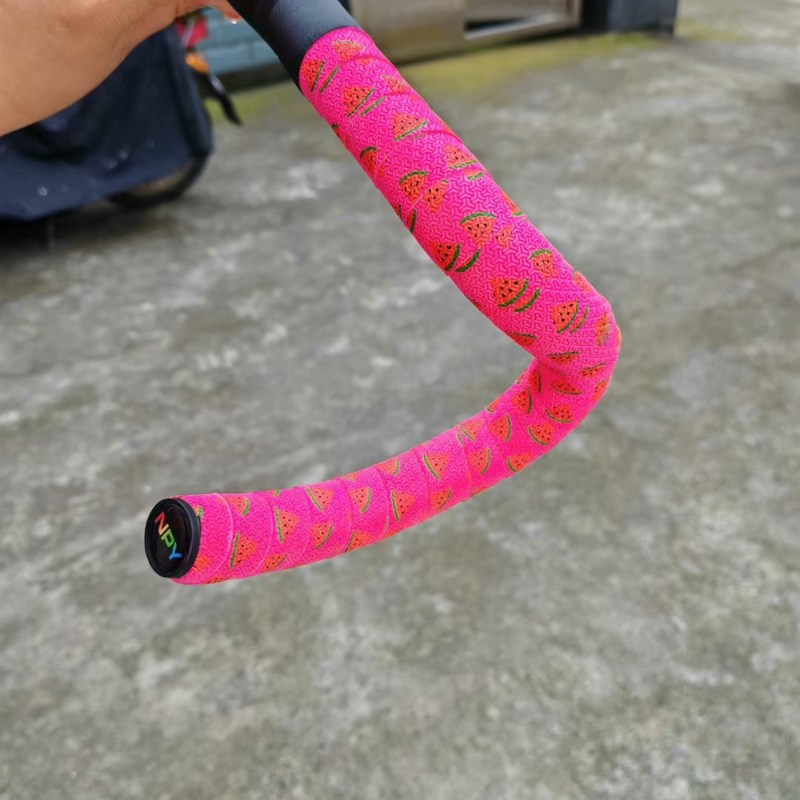 限量熊猫爱心西瓜粉公路车自行车把缠绑带单车防滑缓震公路车把带