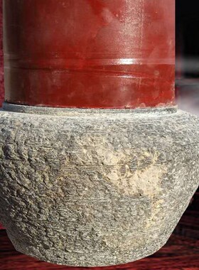 天然石雕青石柱墩石空心石墩仿古做旧柱顶石庭院柱础古建锥形石墩