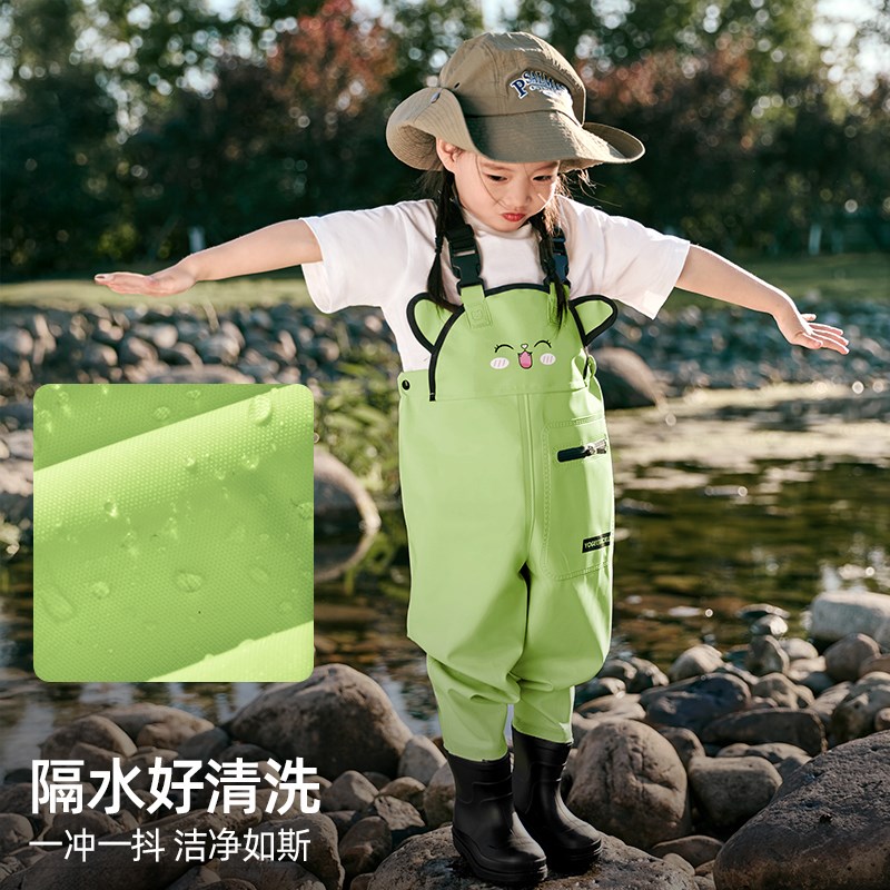 儿童赶海连体裤玩水衣涉水服幼儿园装备下水裤溯溪抓鱼全身防水服