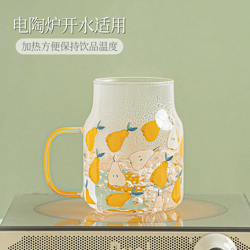 西比尔小清新吸管杯玻璃杯带盖耐高温大容量奶茶杯水杯女高颜值